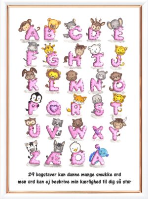 Boerneplakat alfabet pige