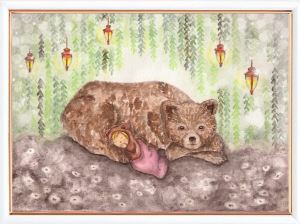 bjørnen sover boerneplakat plakat pige